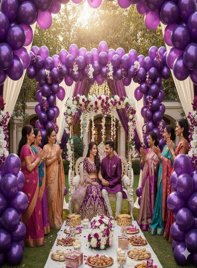 بروبسيكل مجموعة بالونات بروبسكل بنفسجية معدنية لتزيين الحفلات، مقاس 12 بوصة، بالونات عيد ميلاد سعيد، مناسبة للأطفال، حفلات الذكرى السنوية، حفلات توديع العزوبية، حفلات الترحيب - عبوة من 50 بالونًا - Image 3